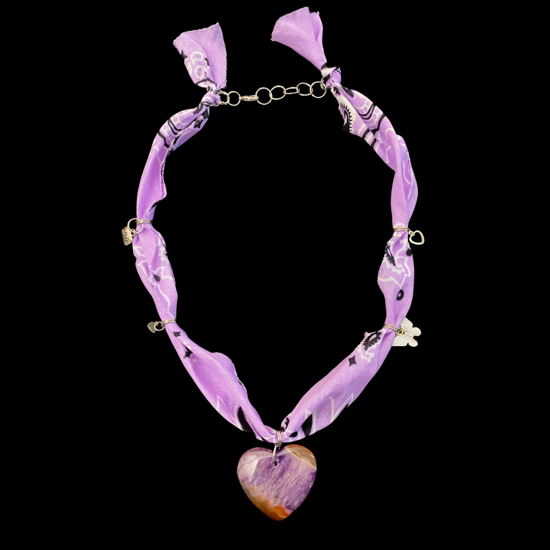 Amethyst Bloom Bandana Necklace