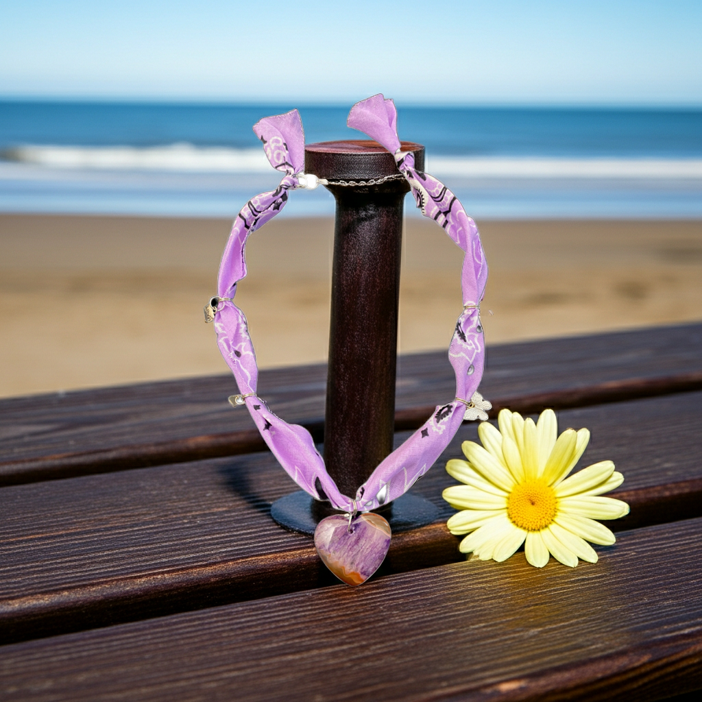 Amethyst Bloom Bandana Necklace